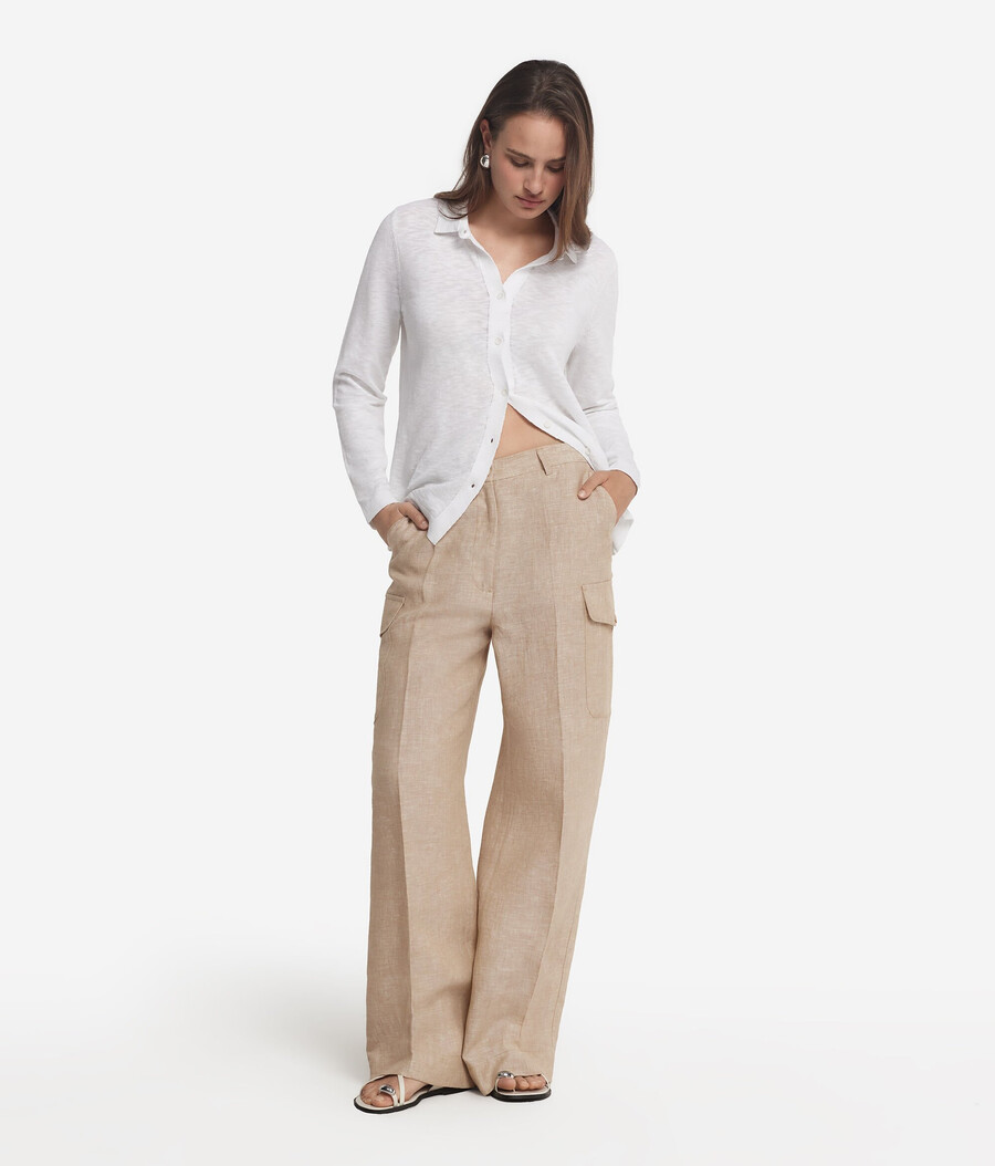 pantalones cargo de lino