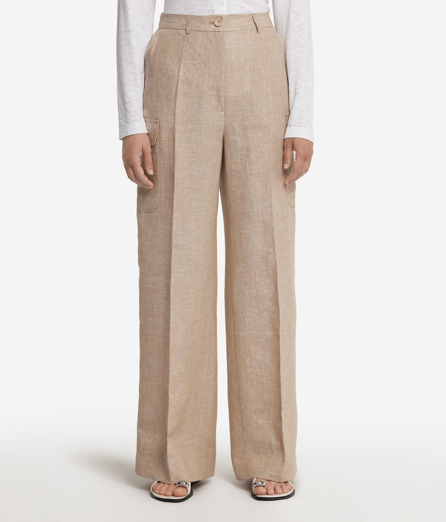 pantalones cargo de lino