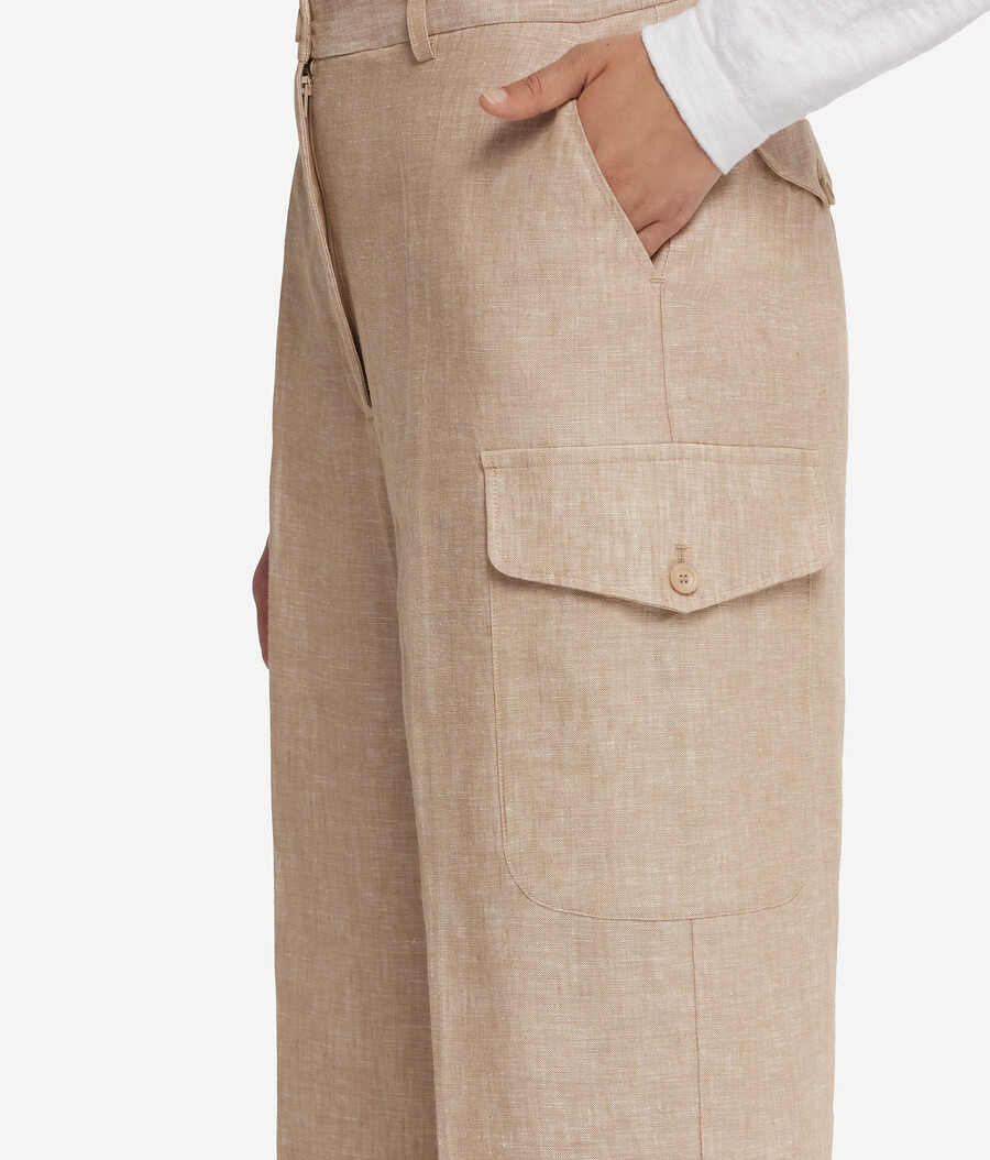 pantalones cargo de lino