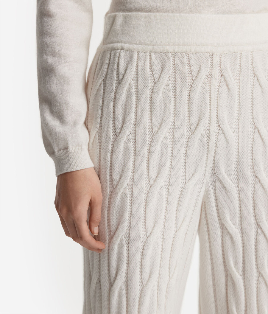 pantalones de cachemira ultrasuaves de punto cable